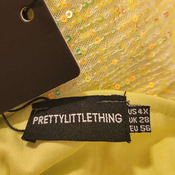 Pretty Little Thing Lime Sequin Wrap Midi Skirt - Picture 5 of 6